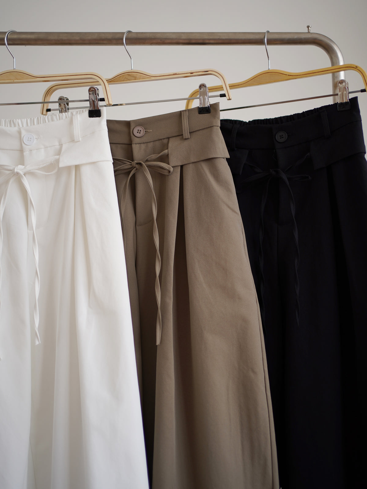 Rumi Wide-Leg Pants with Tie Detail - LovelyMadness Clothing Malaysia