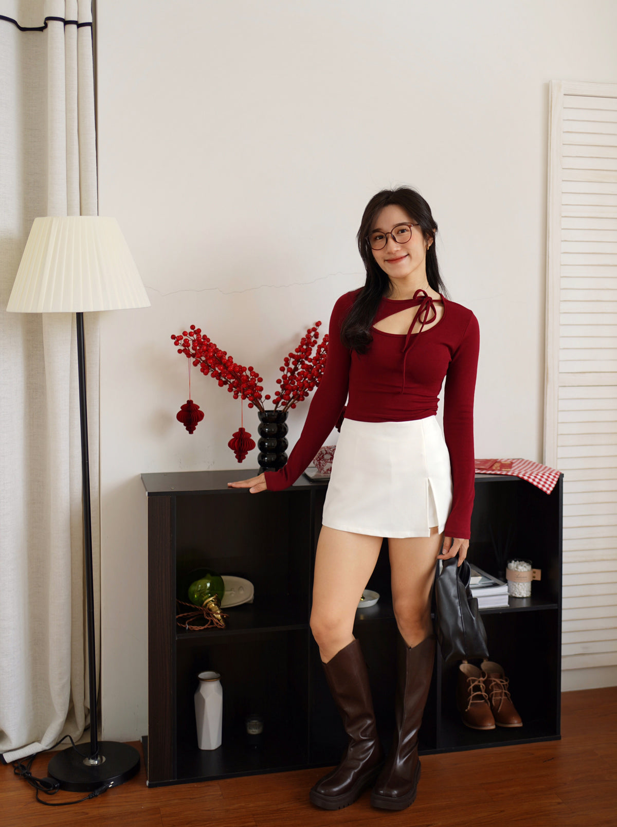 Hazel Ribbon Oblique Top