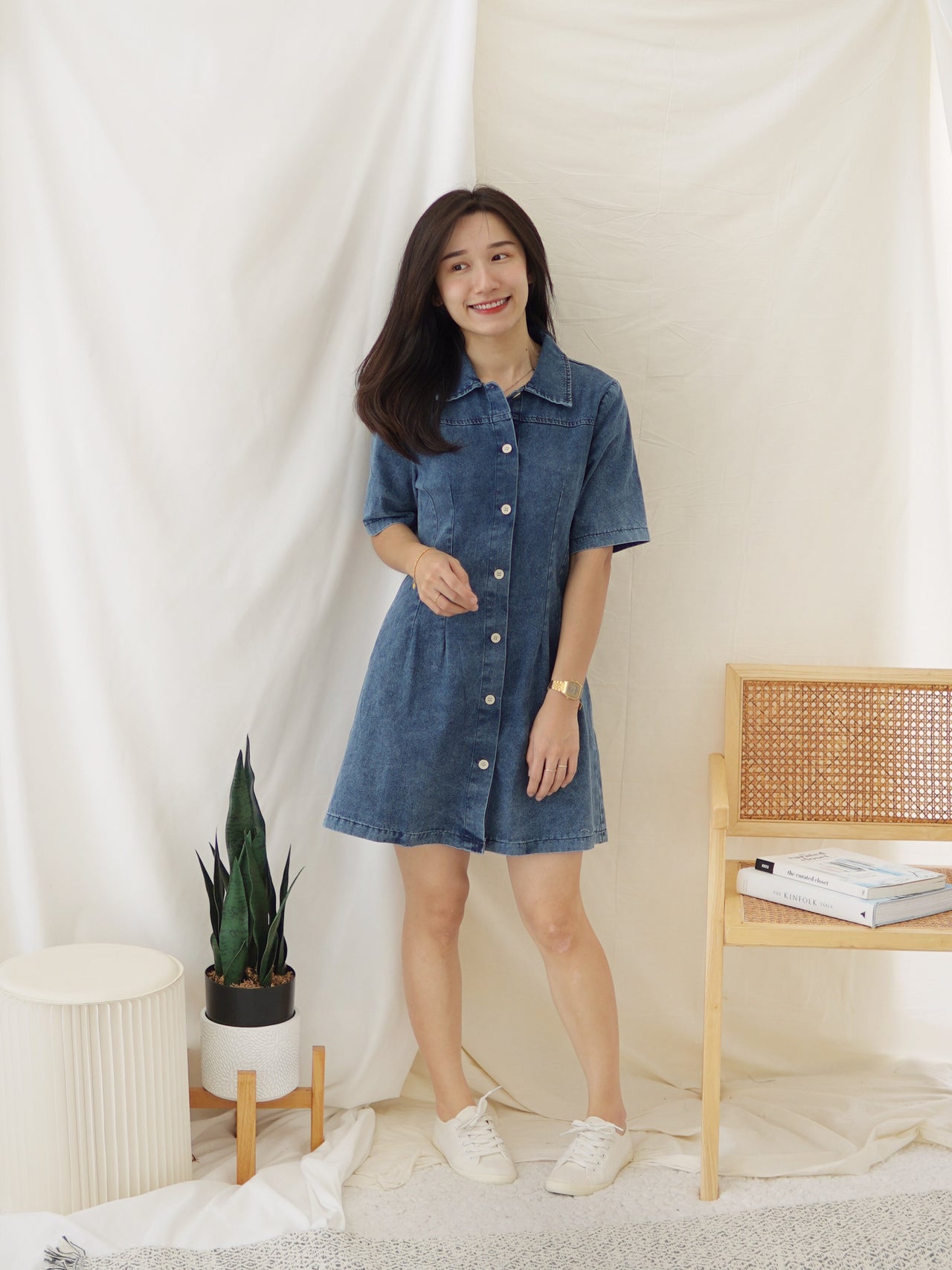 ALINED DENIM DRESS – LovelyMadness Clothing Malaysia