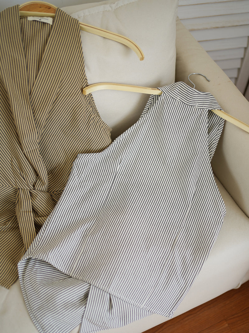 Stripe Halter Knot Top