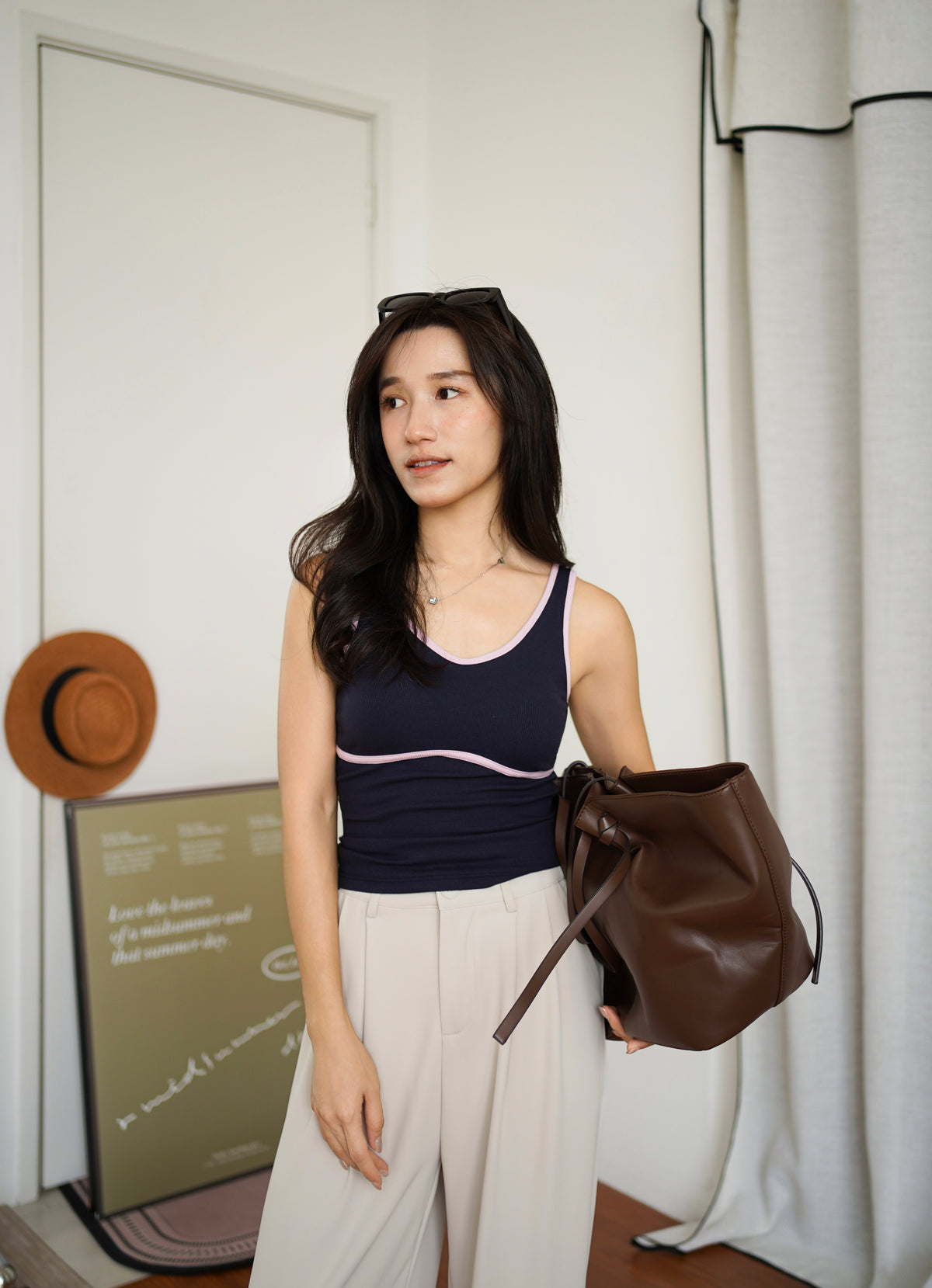 Jennie Contrast Padded Top