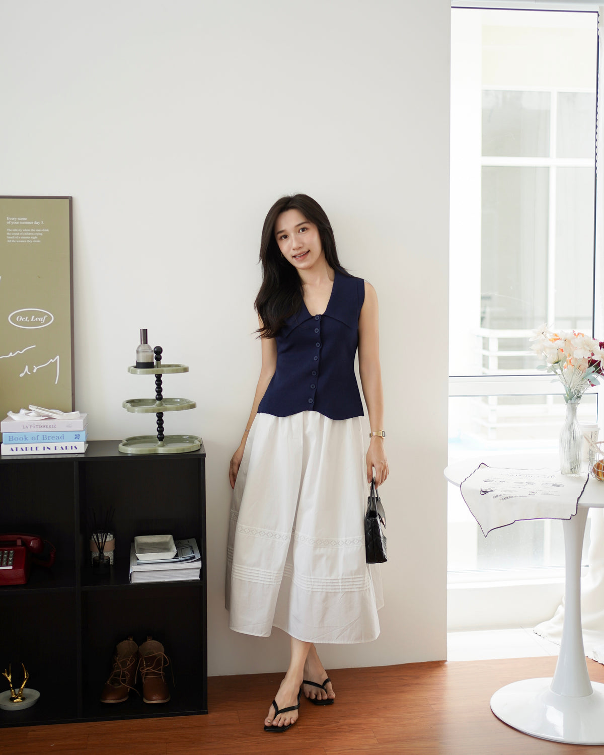 Ophelia Collar Button Top