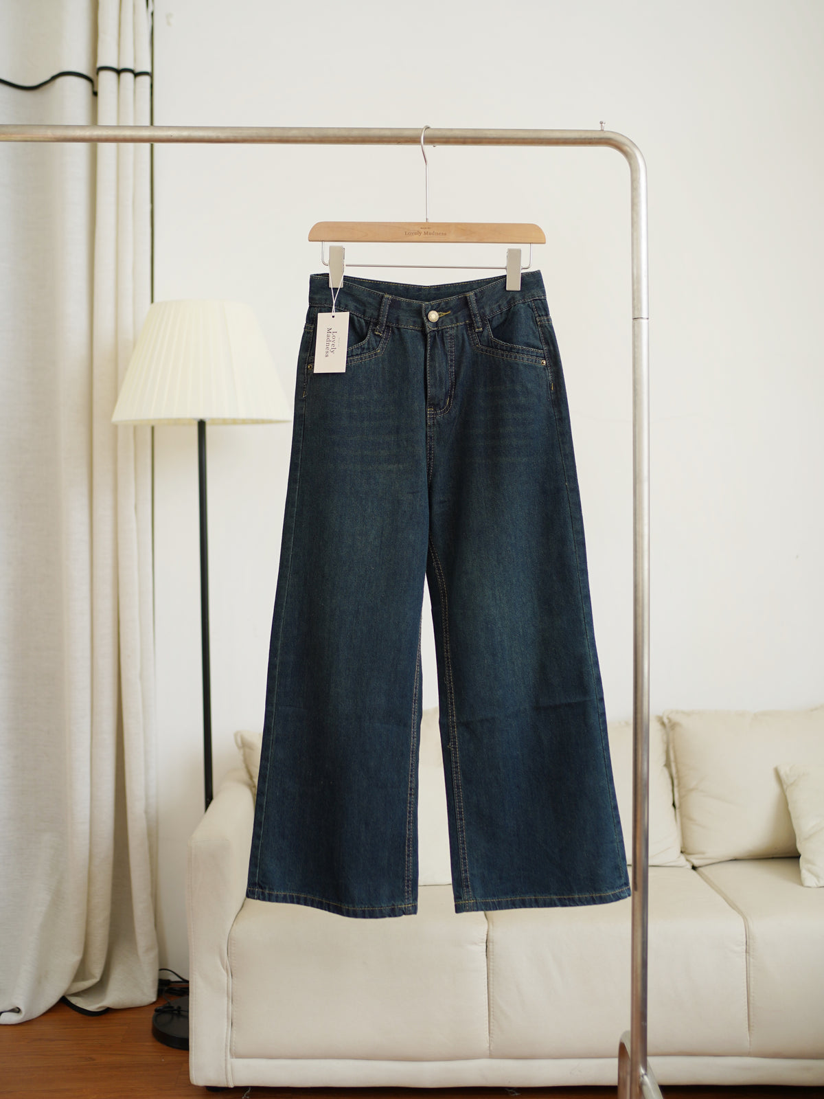 [LM.made] Serine Denim Wide-leg Jeans - LovelyMadness Clothing Malaysia