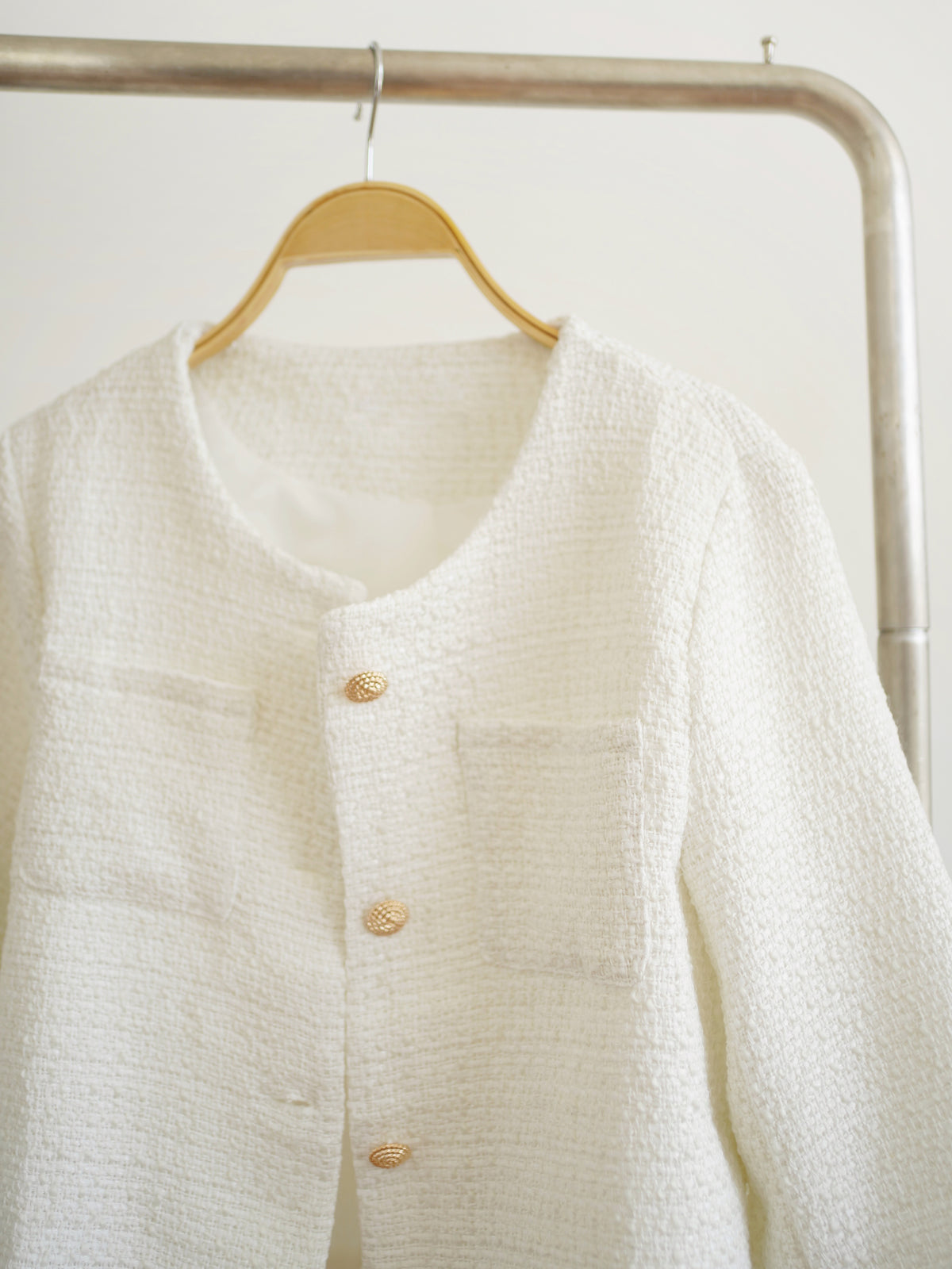 Ivory Tweed Blazer - LovelyMadness Clothing Malaysia