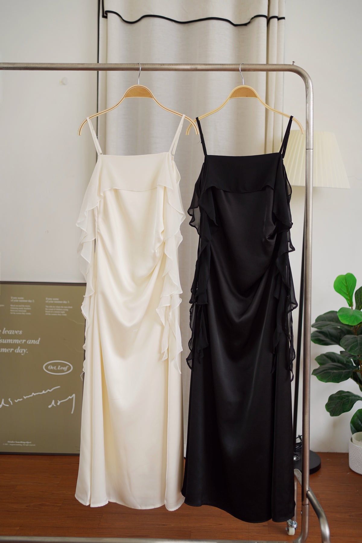 Elara Ruffle Satin Dress