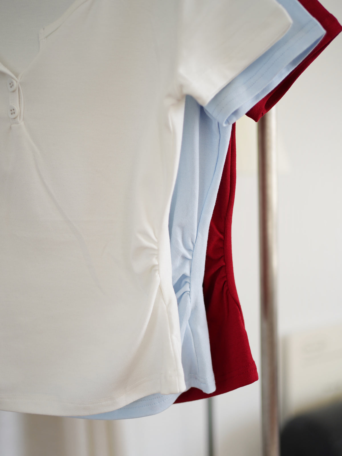 Lora Button Fitted Top