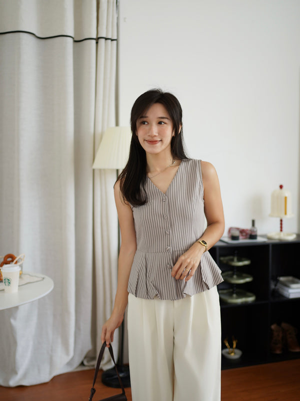 Gina Stripe Vest Top - LovelyMadness Clothing Malaysia