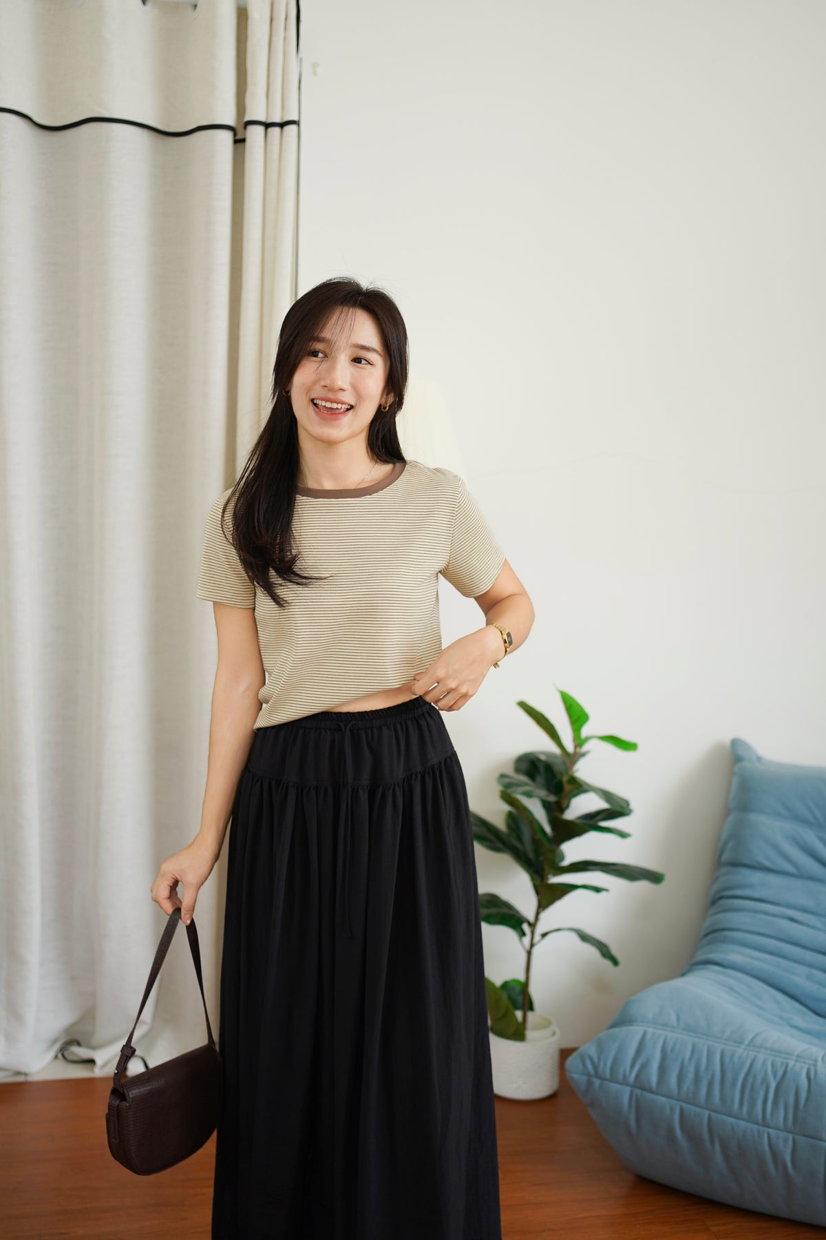 Stripe Cotton Relax Tee