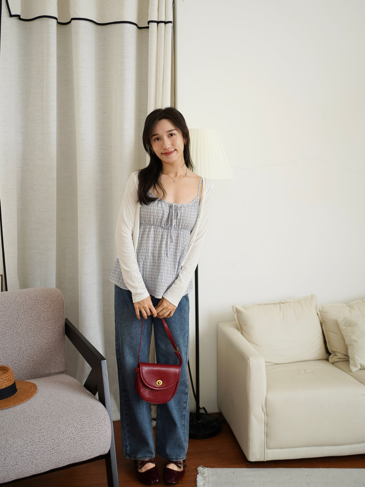 Plaid Camisole & Cardigan Set - LovelyMadness Clothing Malaysia