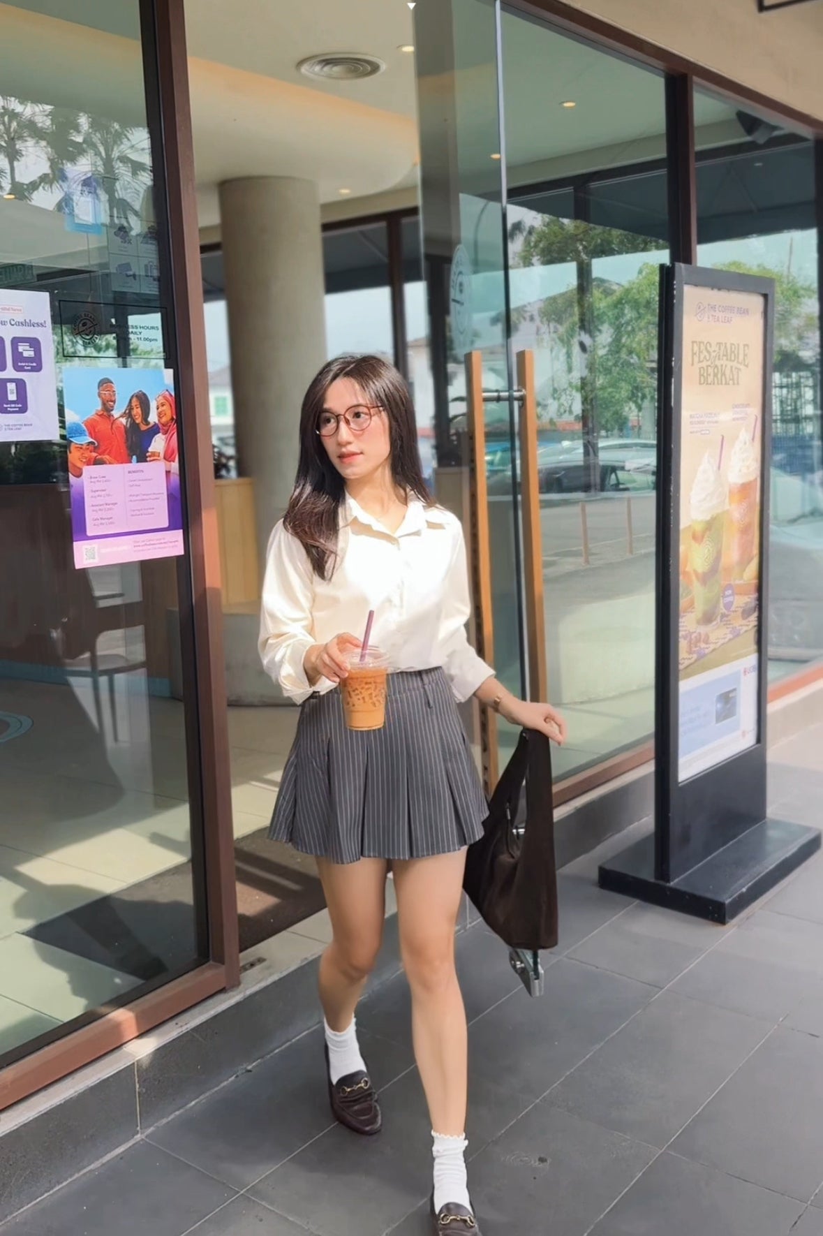 Leo Pinstripe Pleated Mini Skirt - LovelyMadness Clothing Malaysia