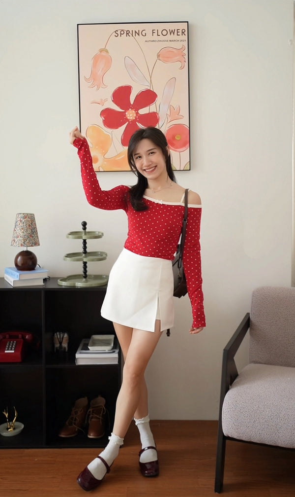 Polka Dot Long Sleeve Top - LovelyMadness Clothing Malaysia