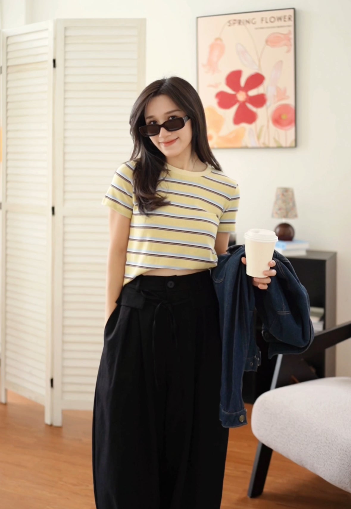 Rumi Wide-Leg Pants with Tie Detail - LovelyMadness Clothing Malaysia