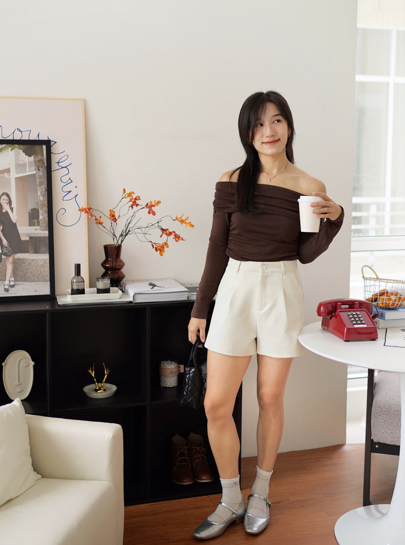 Soft Glow Off-shoulder Knit Top