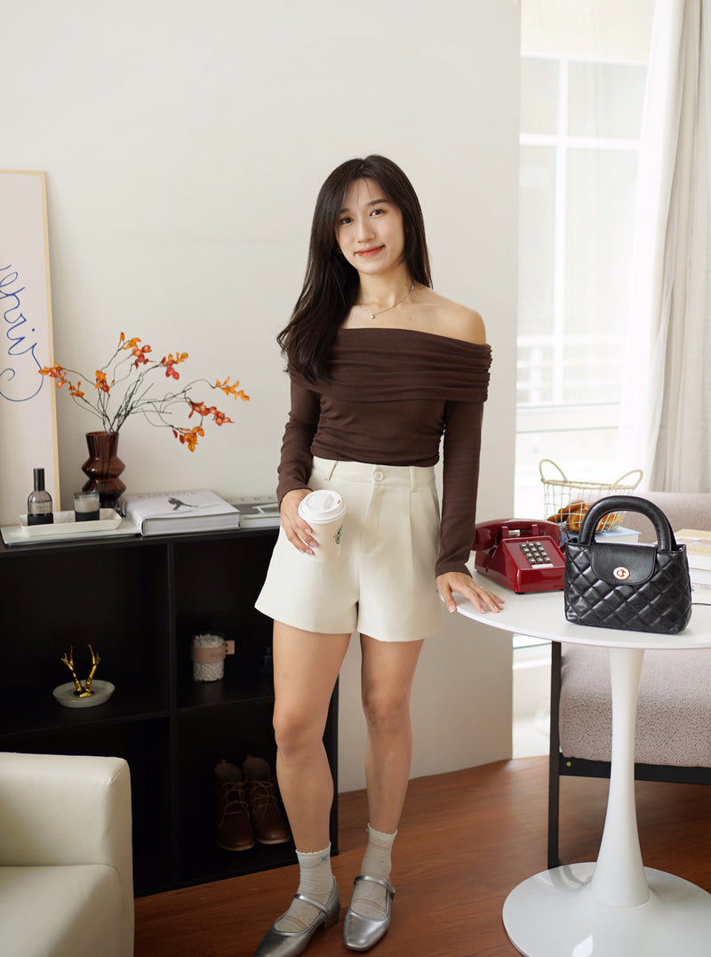 Soft Glow Off-shoulder Knit Top