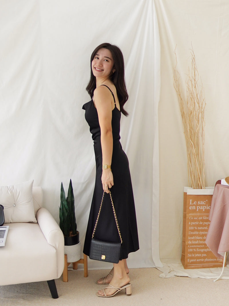 HARPER SATIN COWL DRESS