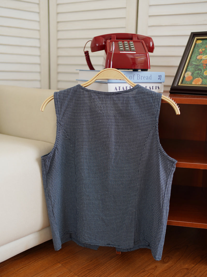 Blue Plaid Top