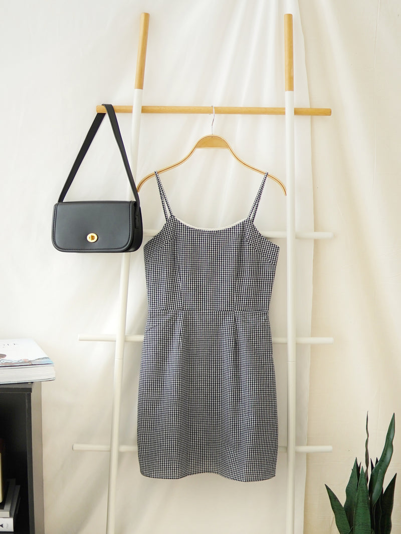 Checkered Strap Mini Dress