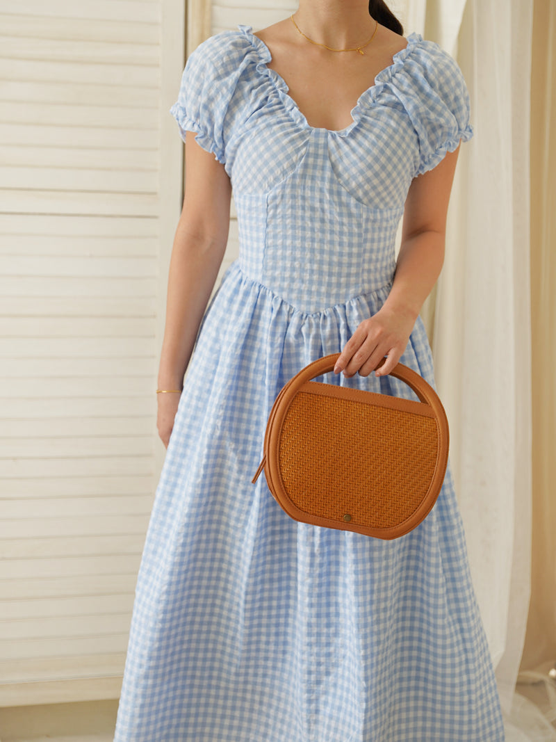Soleil Plaid Puffy Dress