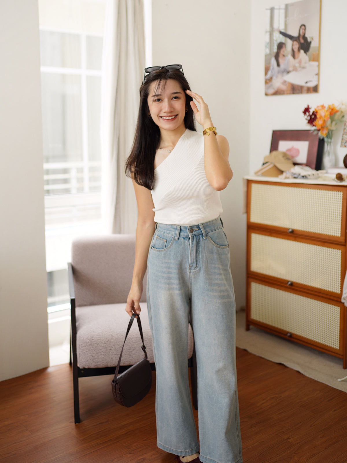 Hazel Oblique Rib Knit Top