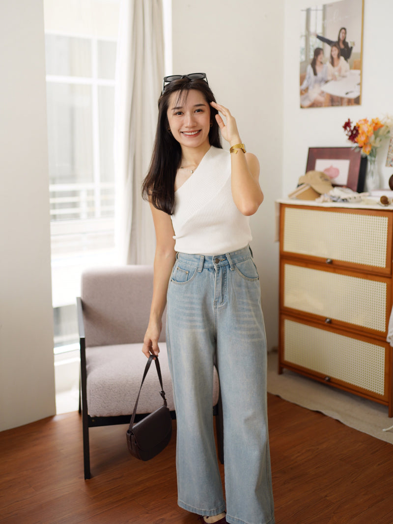 Hazel Oblique Rib Knit Top