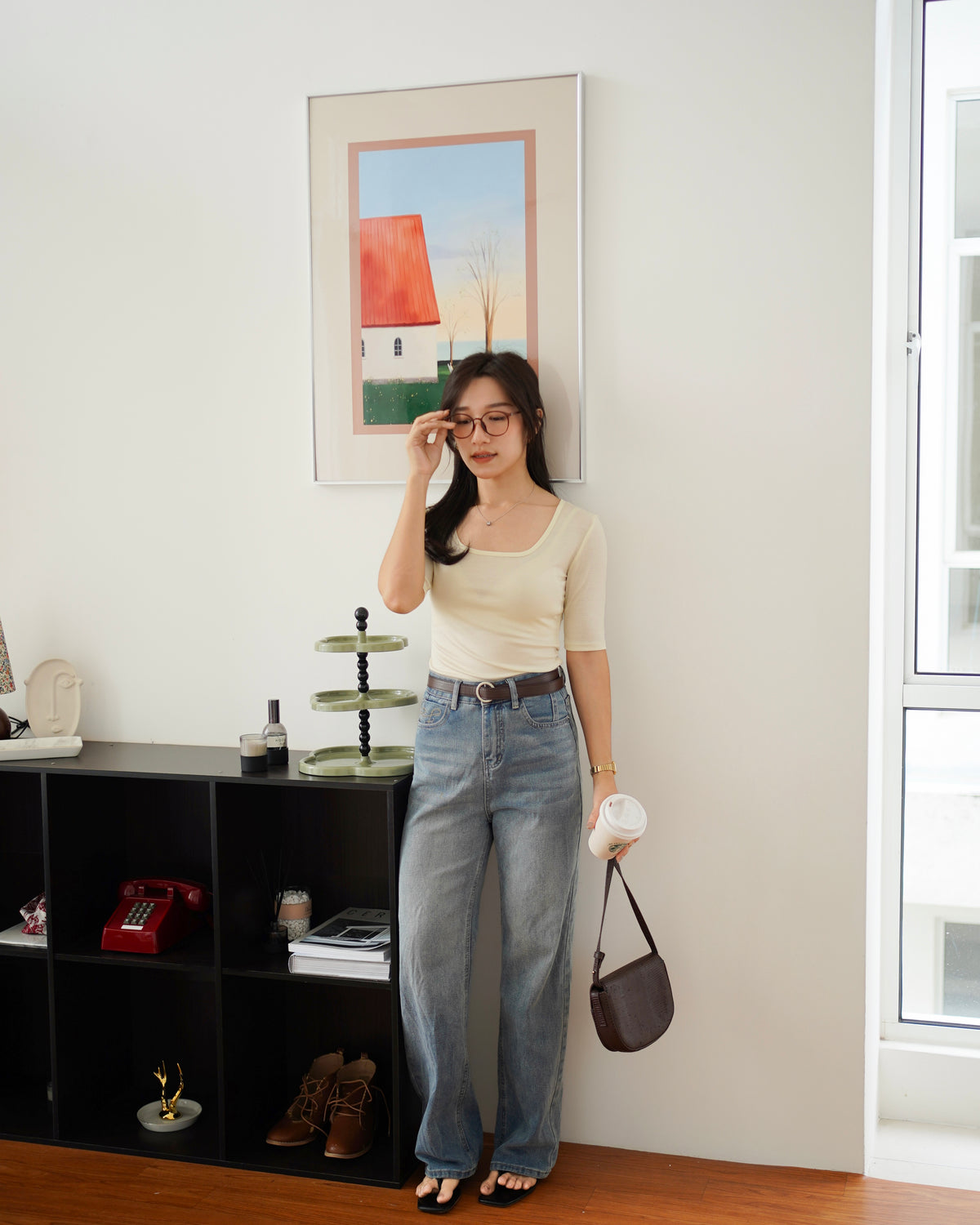 Elsie Cotton U Neck Top