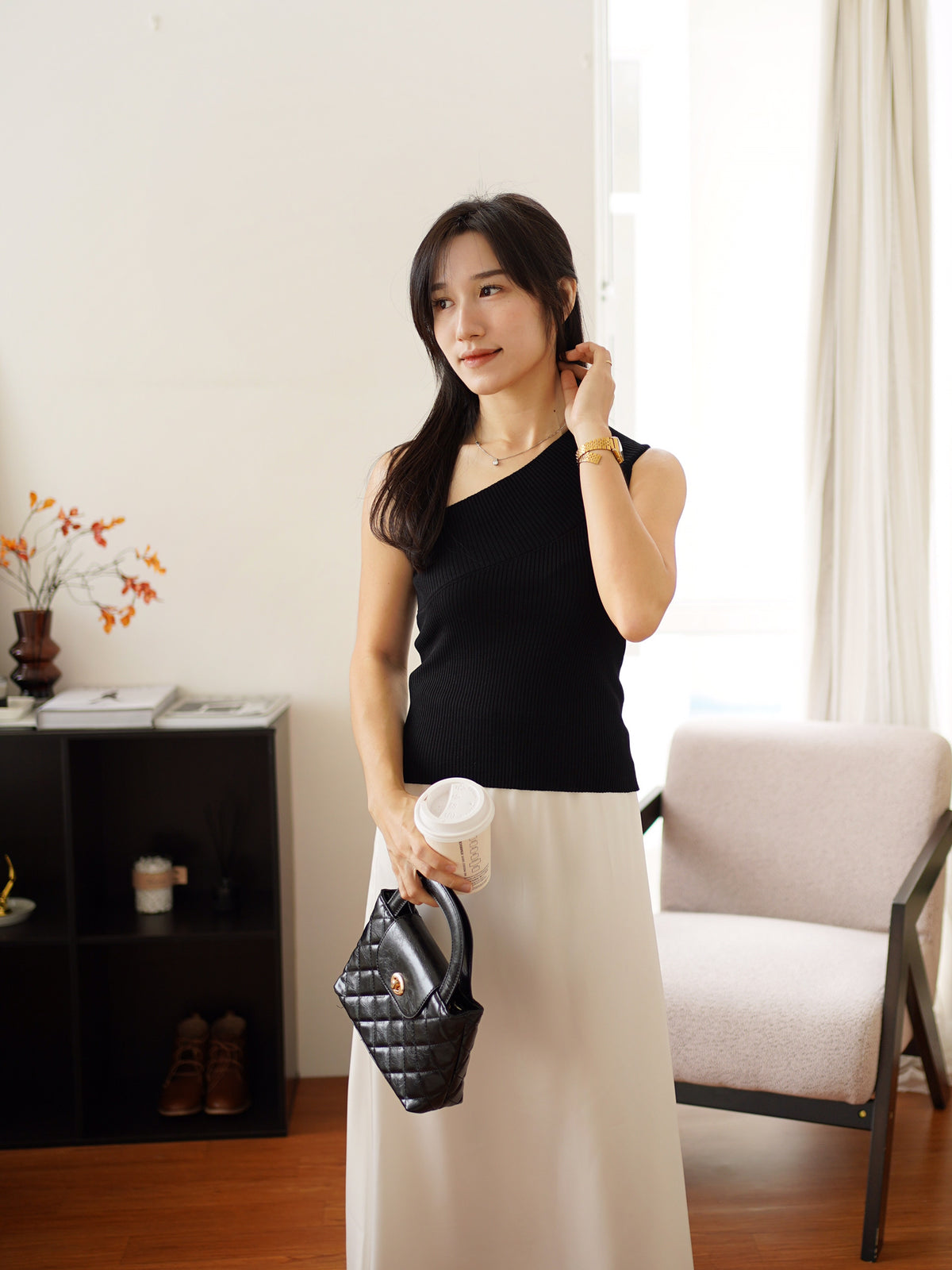 Hazel Oblique Rib Knit Top