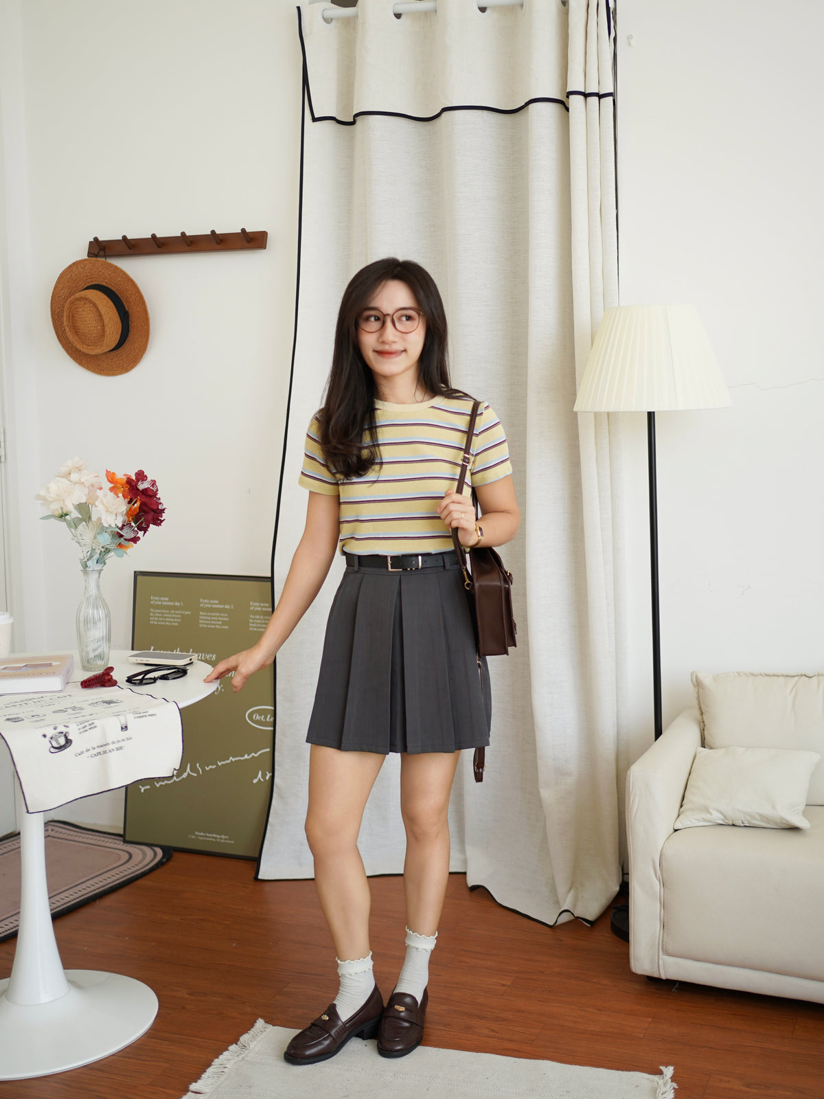 Stripe Contrast Knit Tee - LovelyMadness Clothing Malaysia