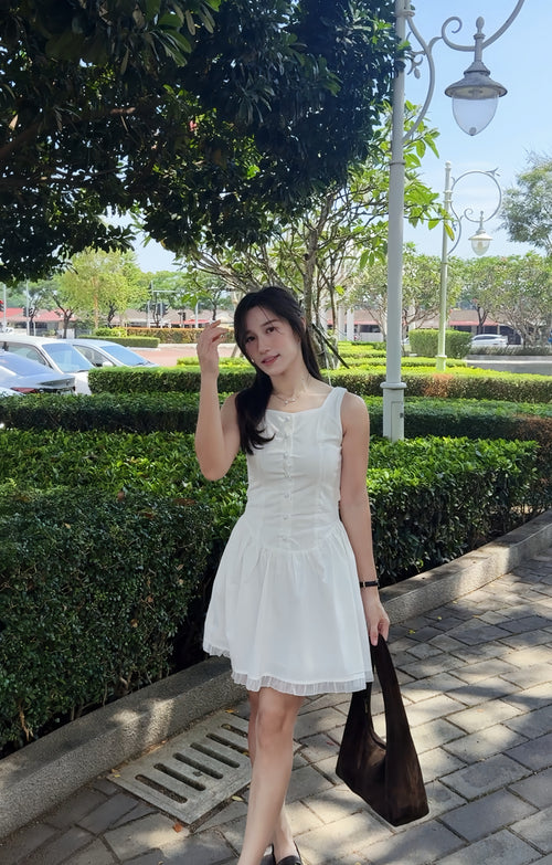 Sophia button-front mini dress - LovelyMadness Clothing Malaysia