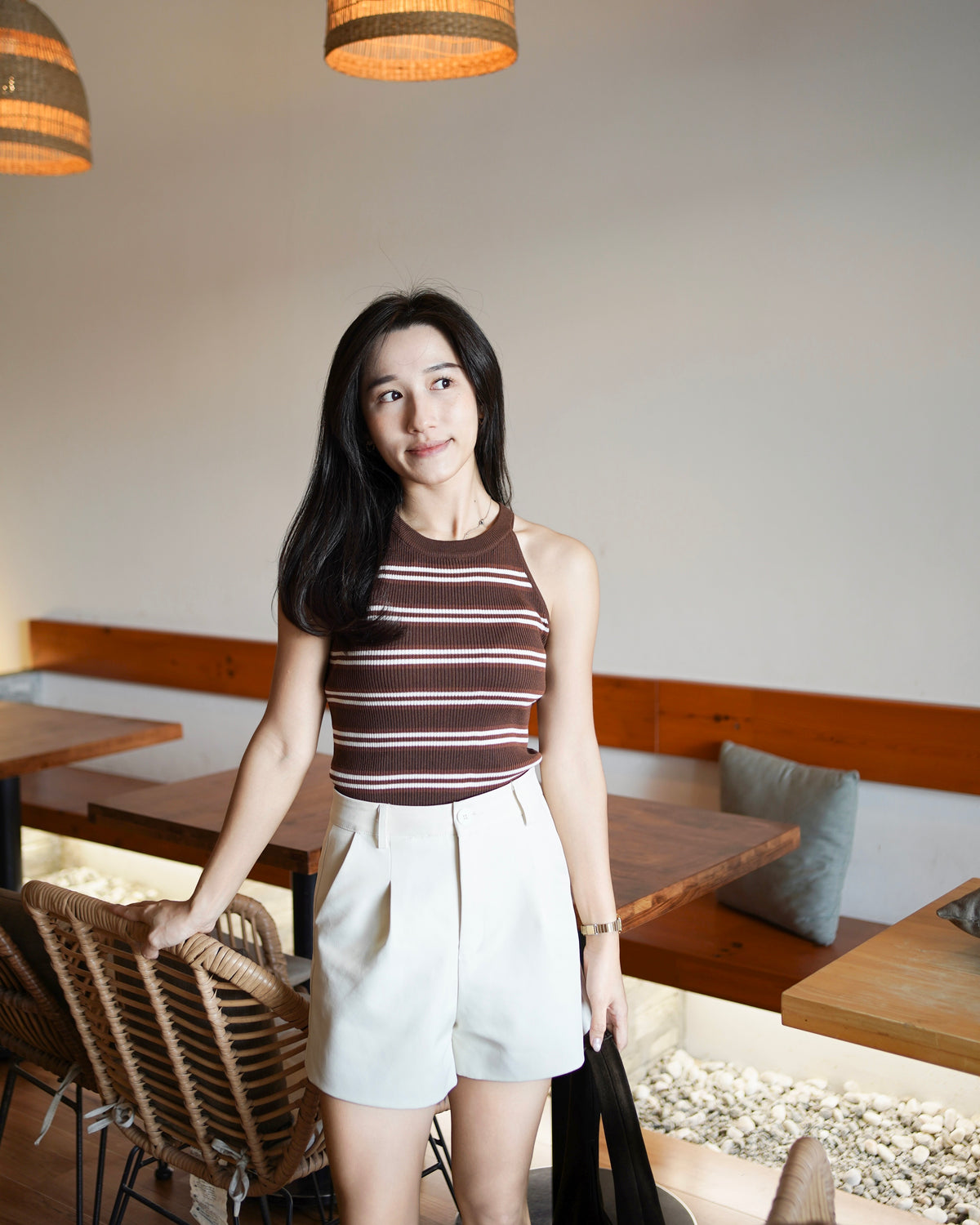 Angie Knit Contrast Halter Top