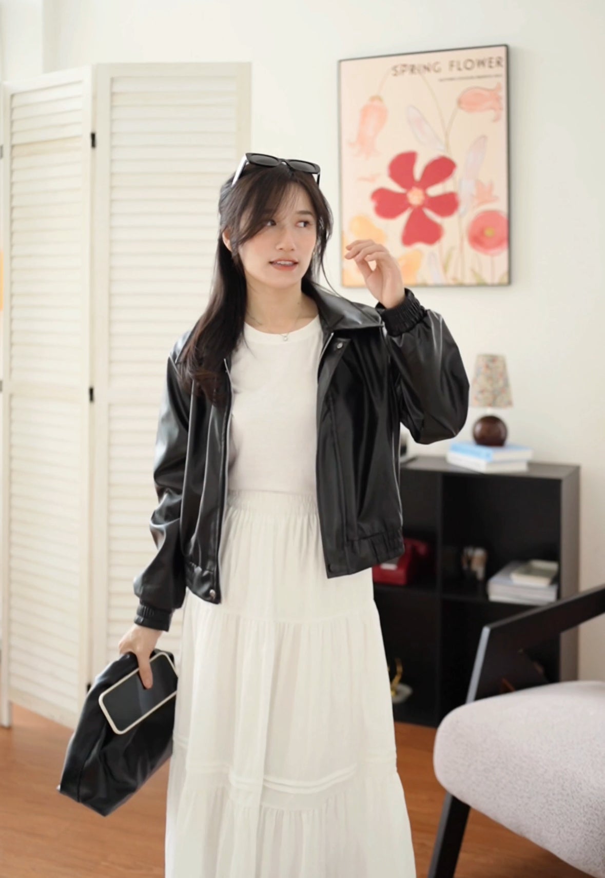 Black Faux Leather Jacket - LovelyMadness Clothing Malaysia