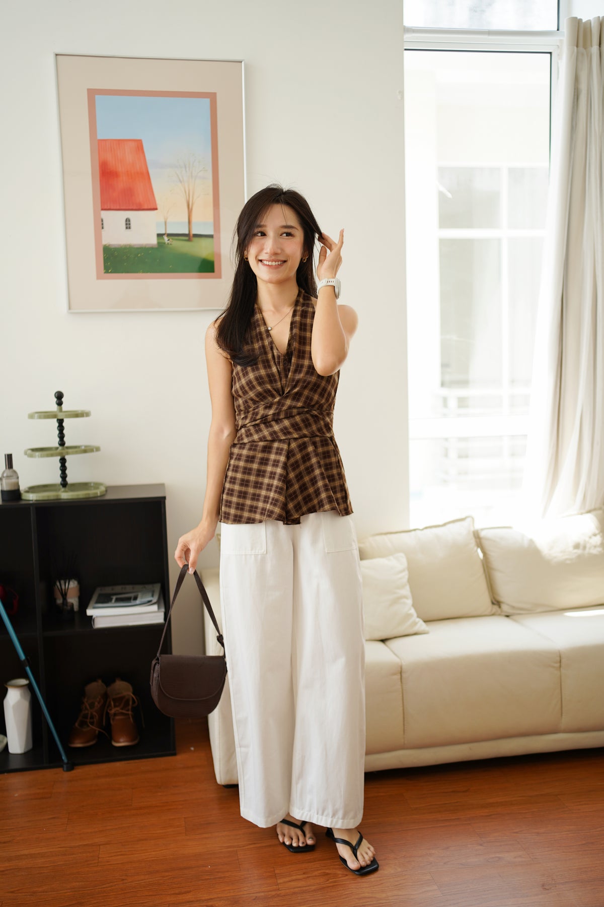 Heidy Plaid Wrap Top