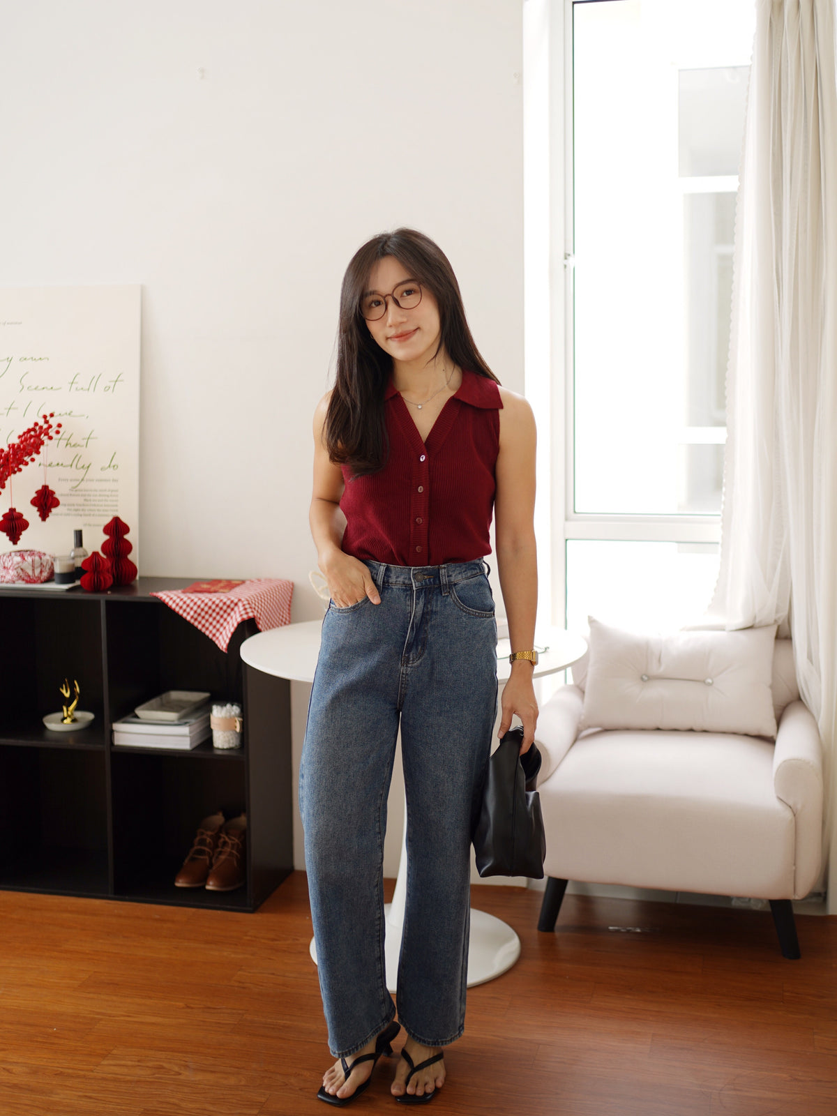 Emily Collar Knit Top