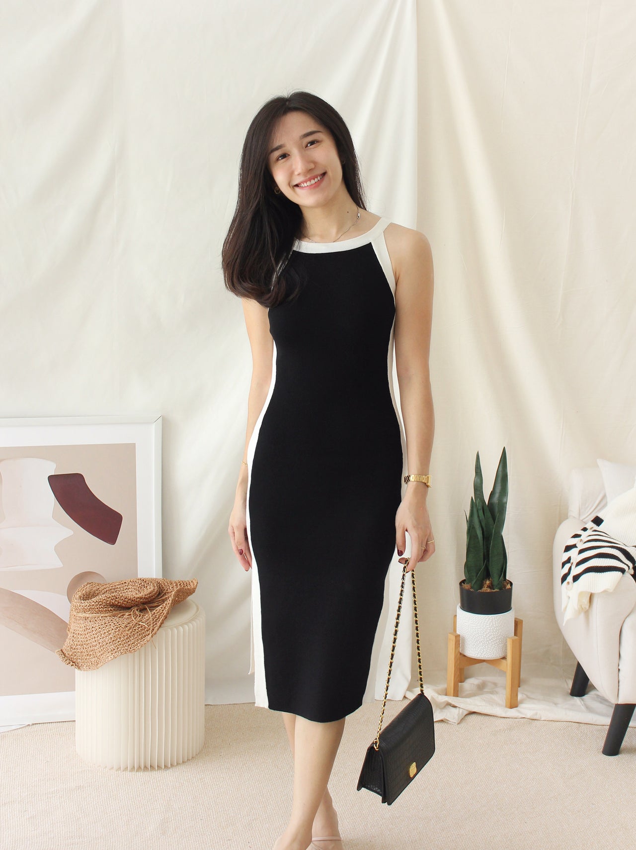 TALIYA KNIT CONTRAST DRESS