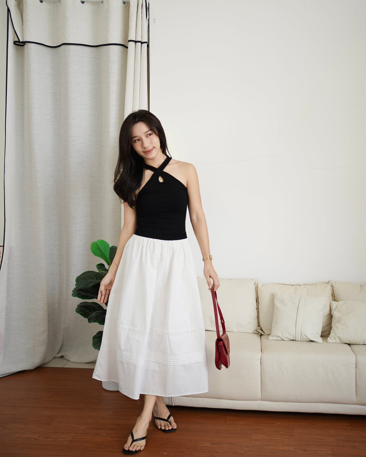 Rosie Cross Neck Padded Top