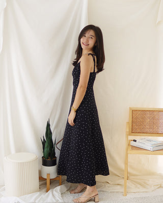 VIVI POLKADOTS BLACK DRESS