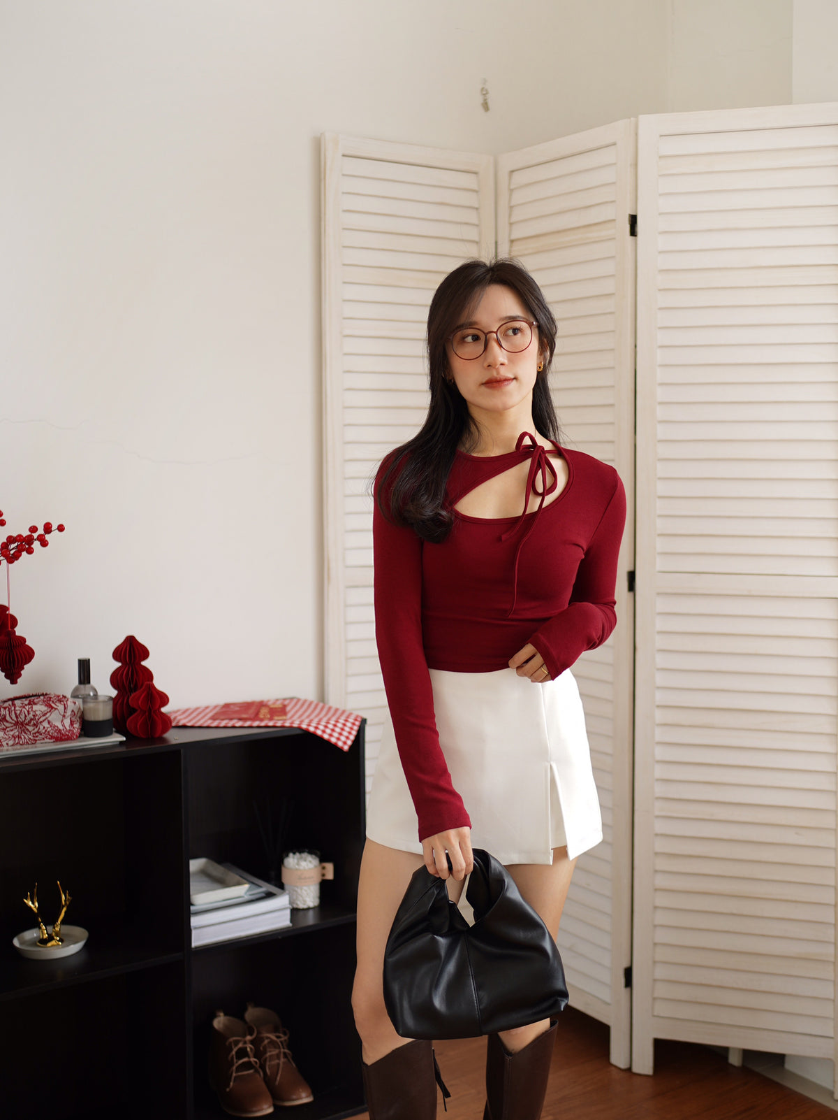 Hazel Ribbon Oblique Top