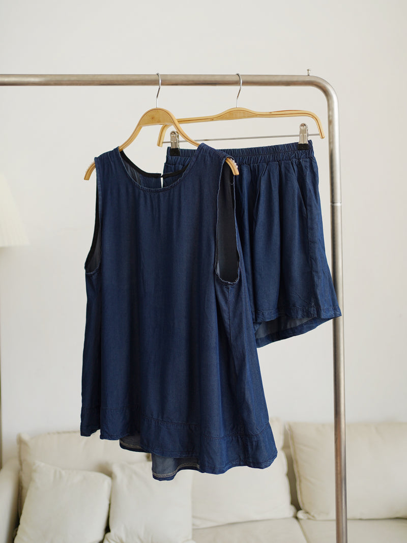 SOFT DENIM SET (INCLUDE TUBE TANK)