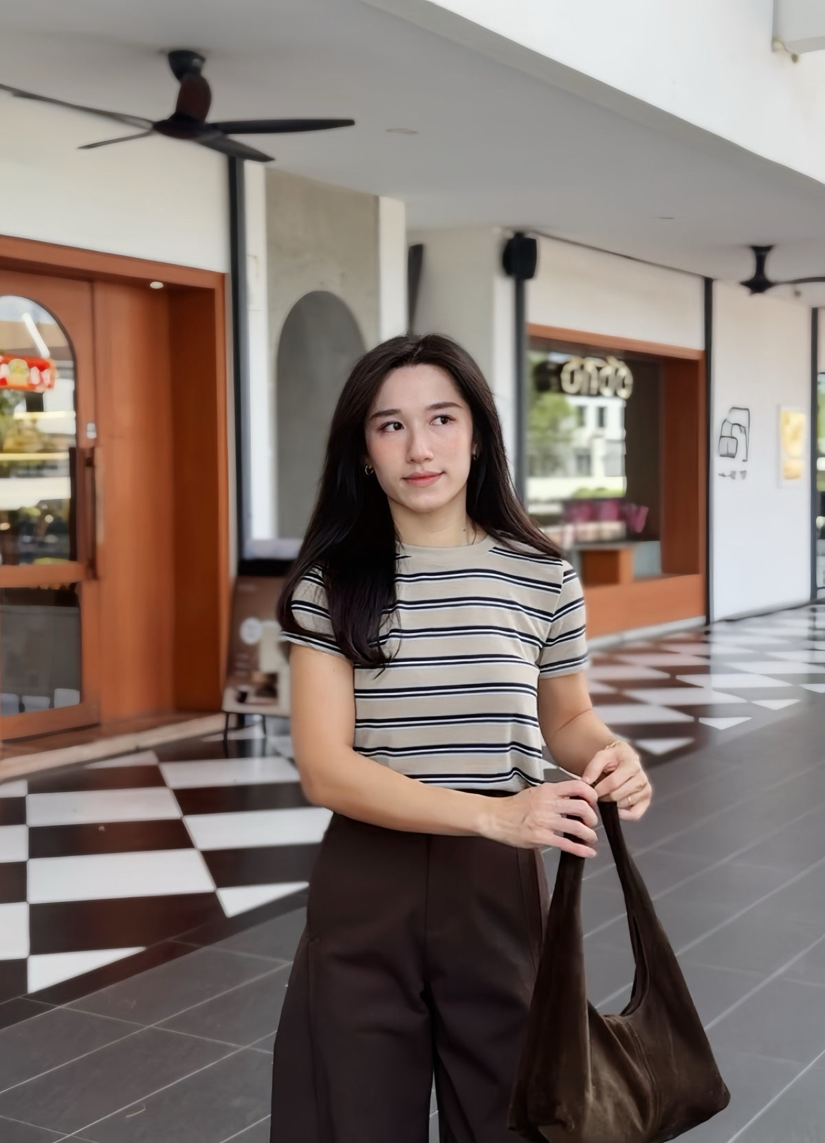 Stripe Contrast Knit Tee - LovelyMadness Clothing Malaysia