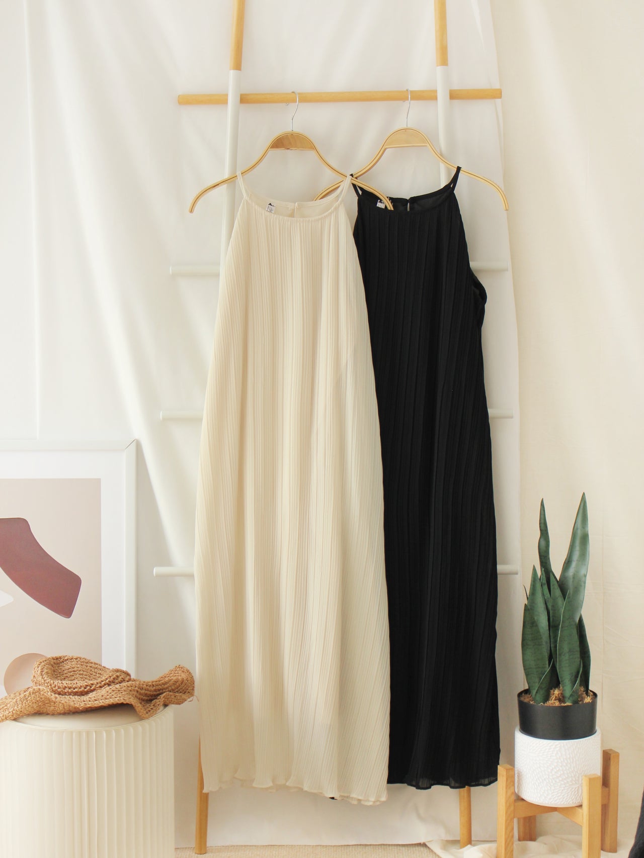 NATASHA PLEAT HALTER DRESS