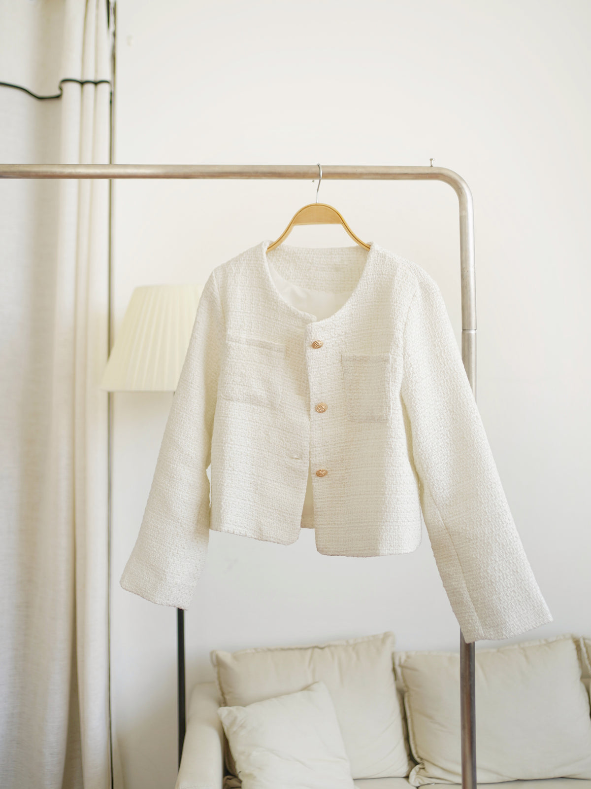 Ivory Tweed Blazer - LovelyMadness Clothing Malaysia