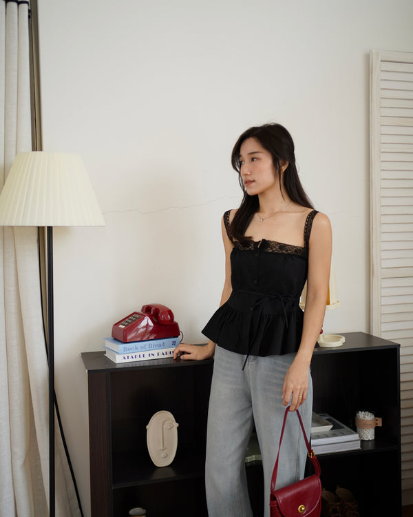 Lace Trimmed Cami Top - LovelyMadness Clothing Malaysia