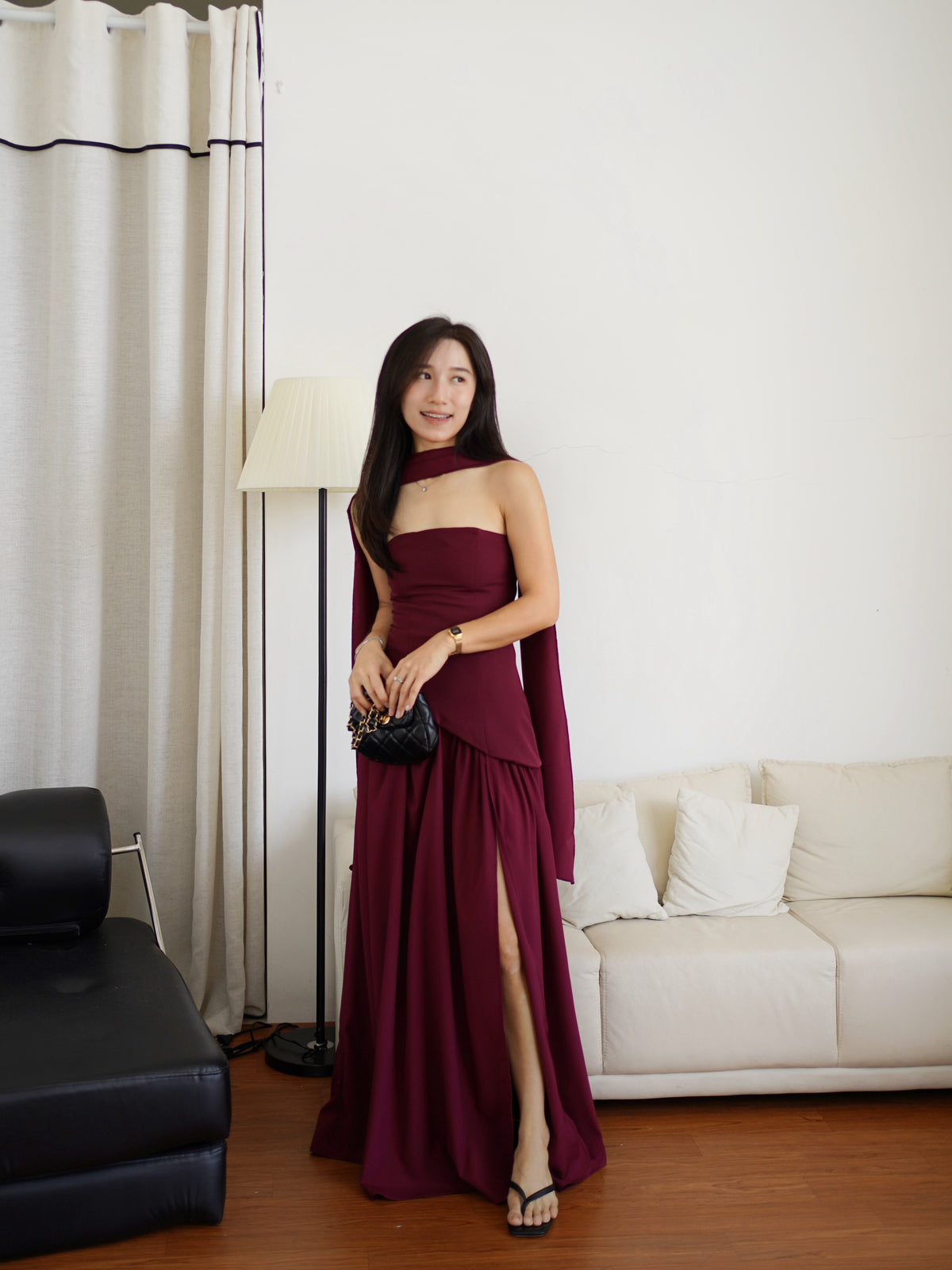 Celestia Split Midaxi Dress - LovelyMadness Clothing Malaysia