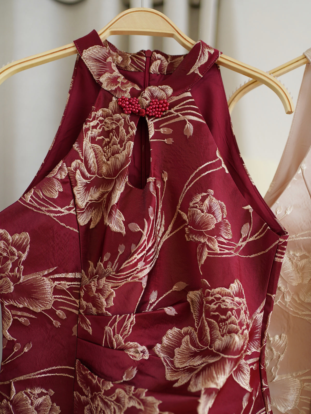 ANQI Jacquard Halter Dress