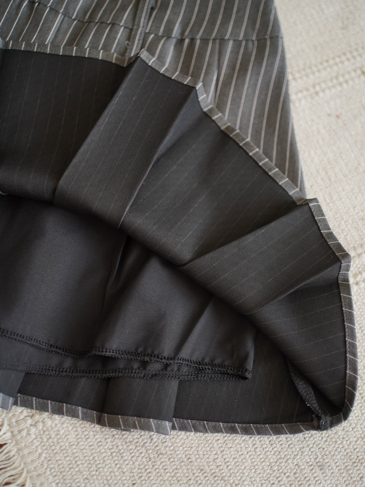 Leo Pinstripe Pleated Mini Skirt - LovelyMadness Clothing Malaysia