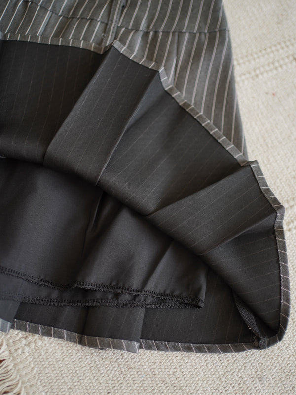 Leo Pinstripe Pleated Mini Skirt - LovelyMadness Clothing Malaysia