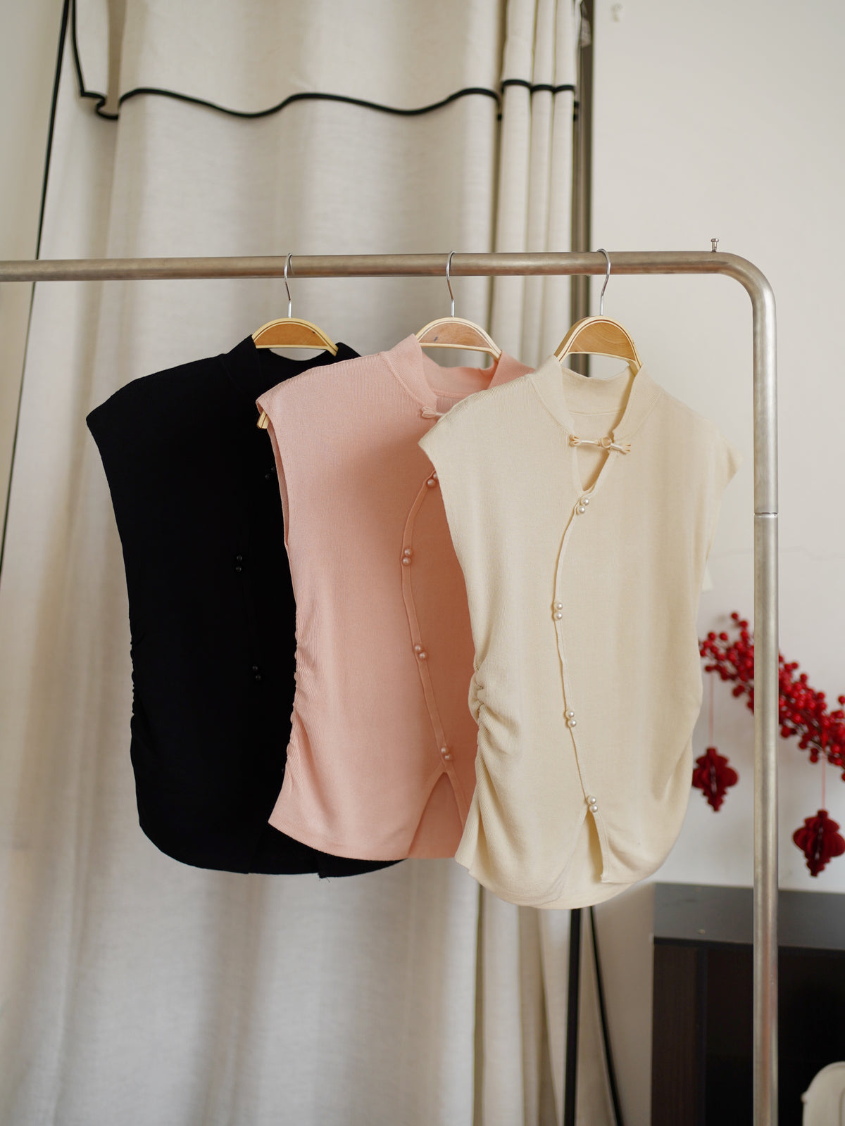 Wan Feng Pearl Knit Top