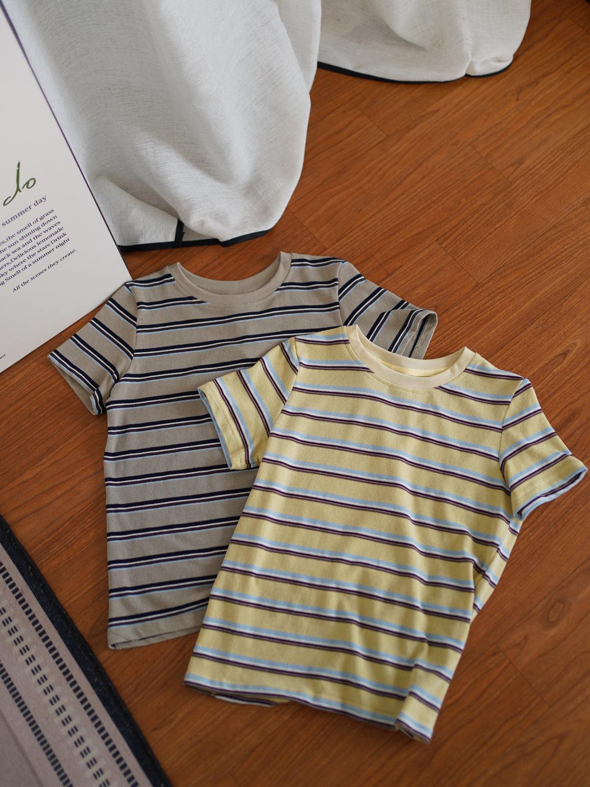 Stripe Contrast Knit Tee - LovelyMadness Clothing Malaysia