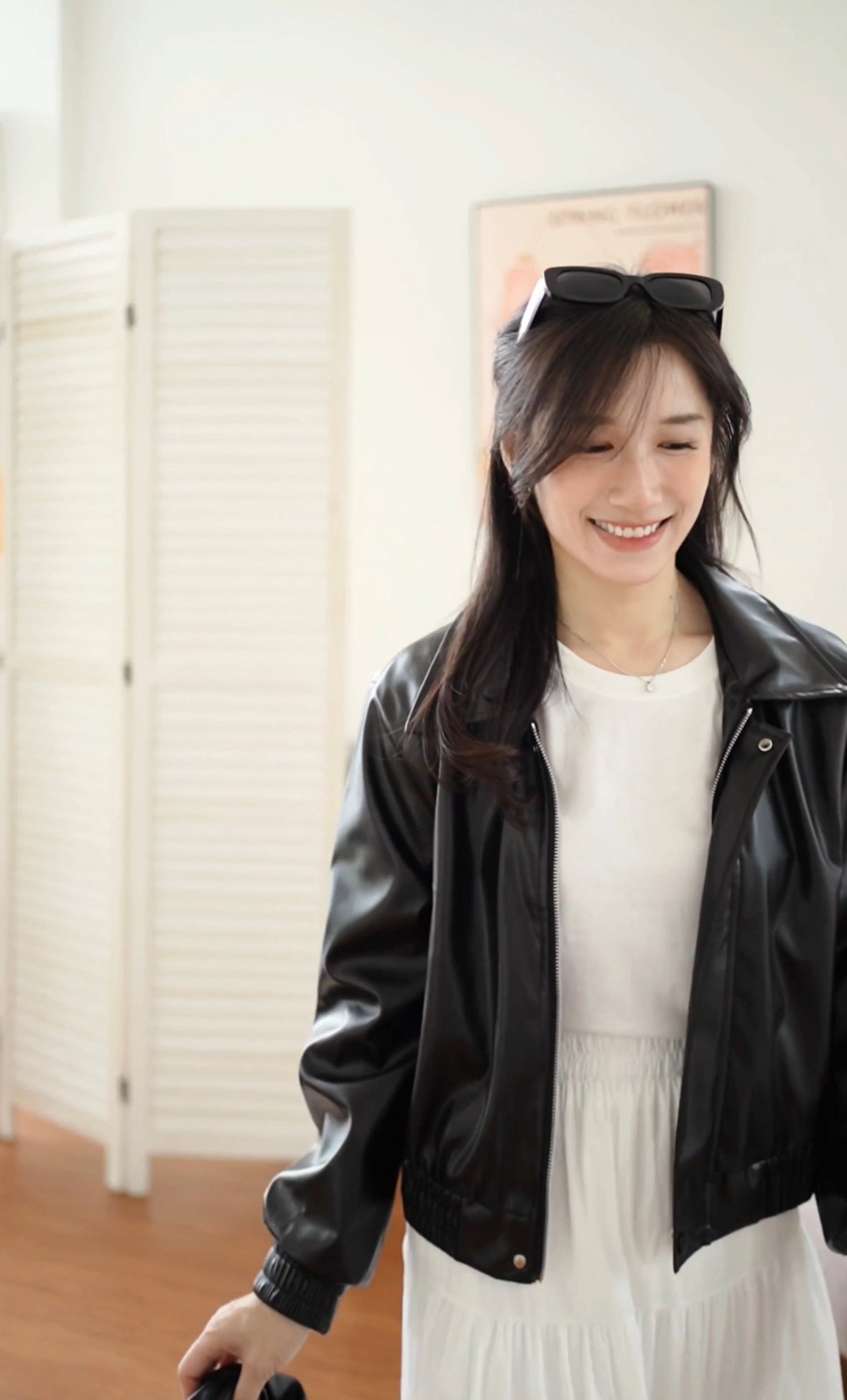 Black Faux Leather Jacket - LovelyMadness Clothing Malaysia