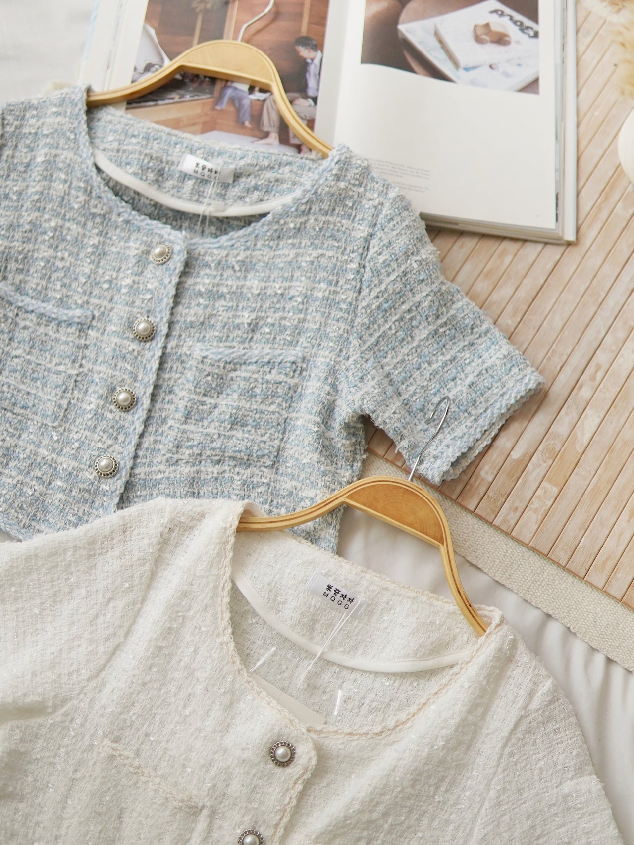 ROSIA TWEED BUTTON TOP