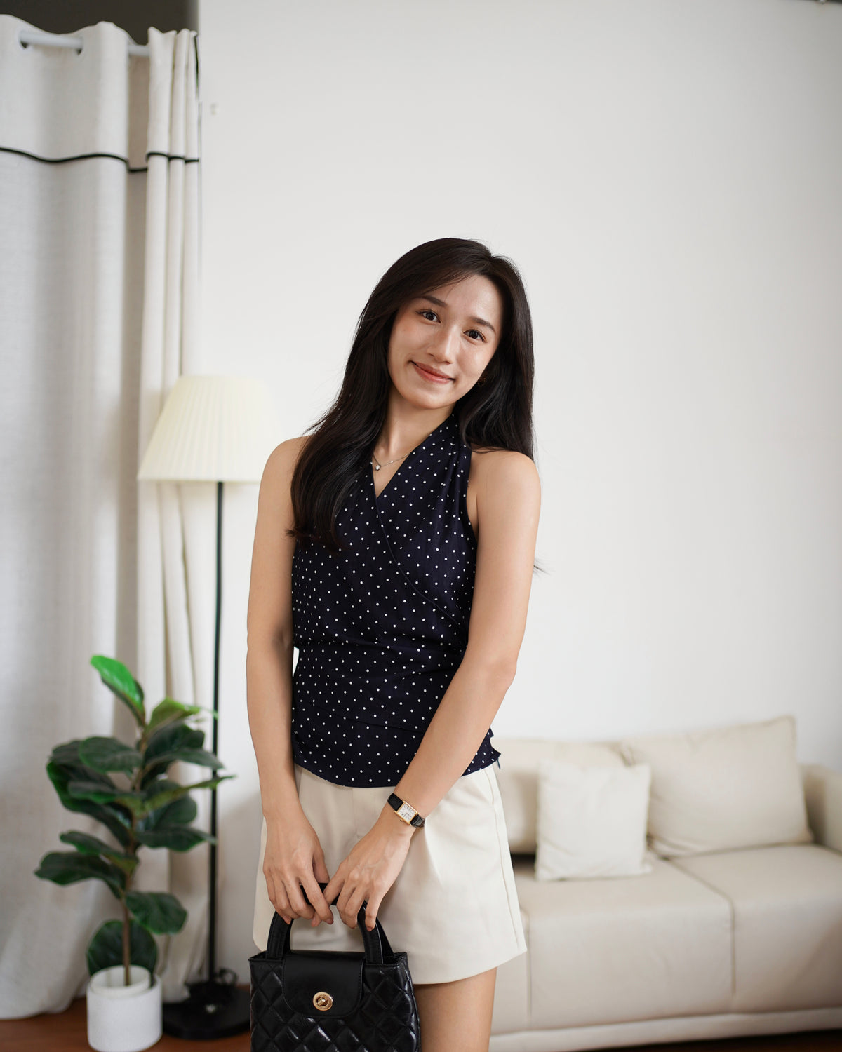 Freya Polkadots Wrap Top